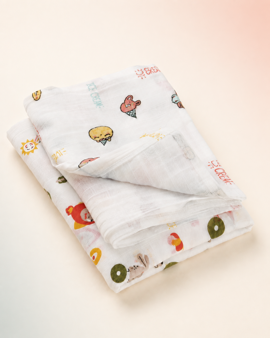 Maison Joey muslin swaddles pack of two, alternate studio angle
